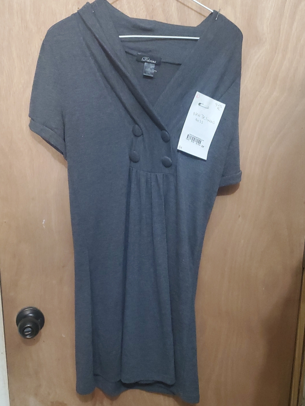 Delirious Charcoal Short-Sleeve Dress